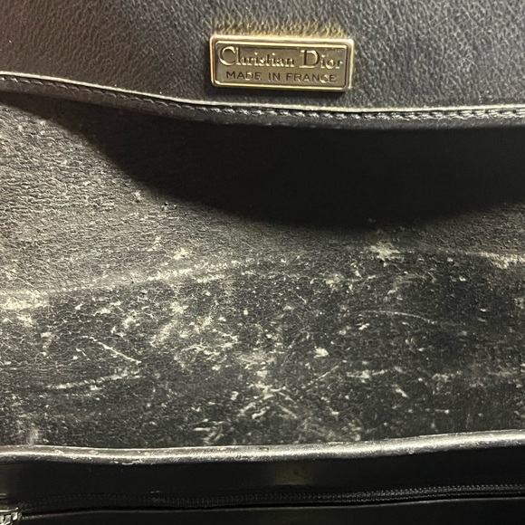 Dior Vintage Crossbody Bag Handbag Purse Black Leather - Made in France - Picture 11 of 13